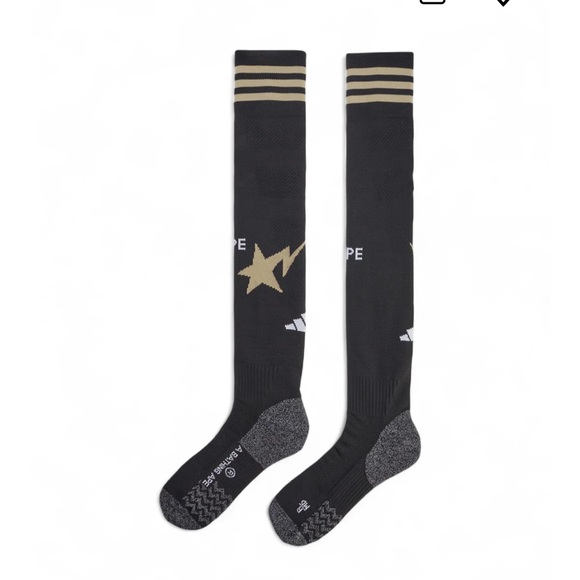 Babe Adidas Black and Gold Socks NWOT - Picture 5 of 6